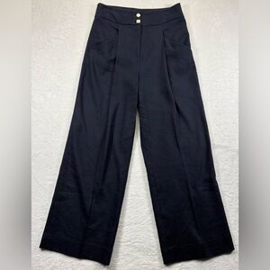 Veronica Beard Classic Navy Wide Leg Pants